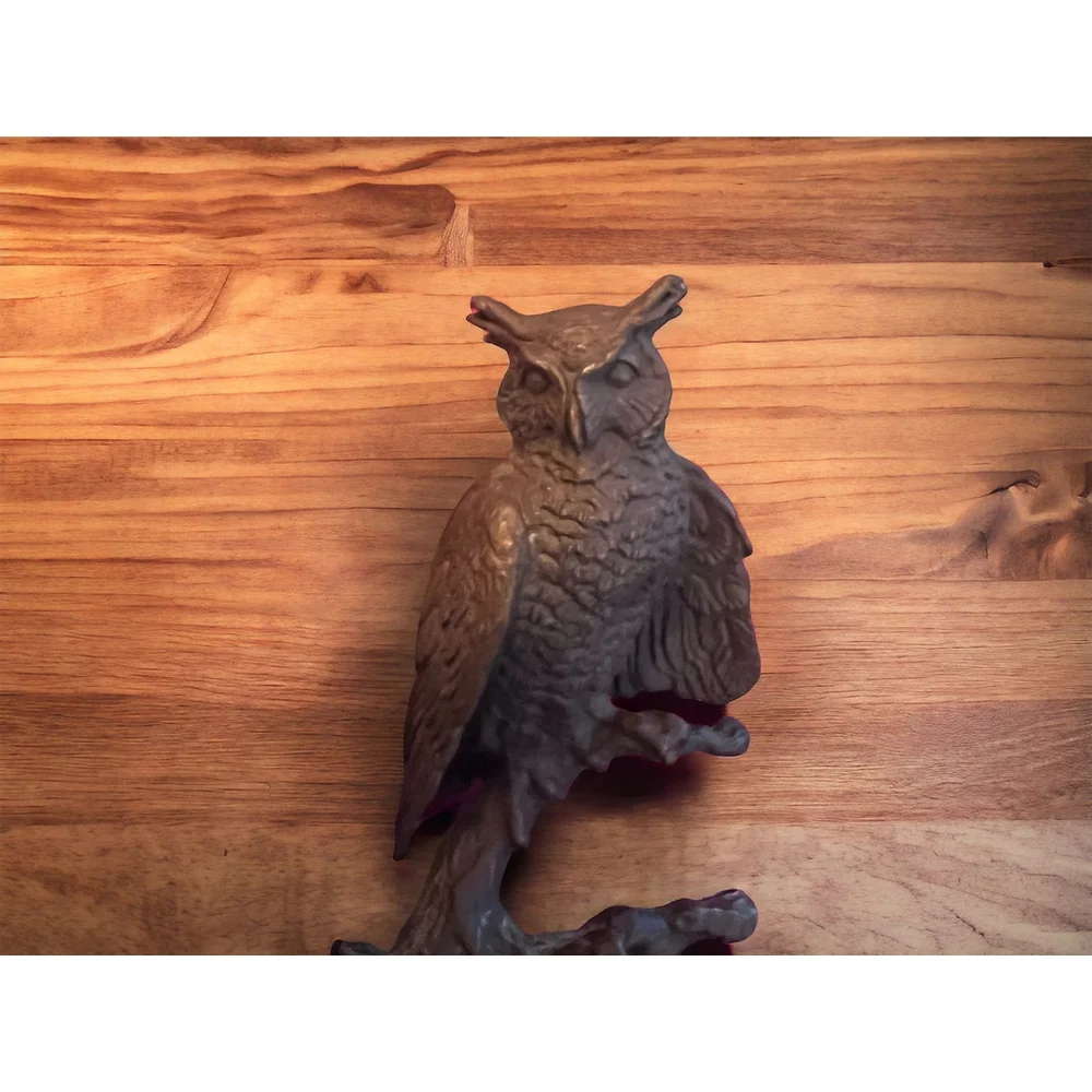 Vintage AVON Collectible Bronze Owl Figurine 1970’s Avon Bronze Owl on Branch